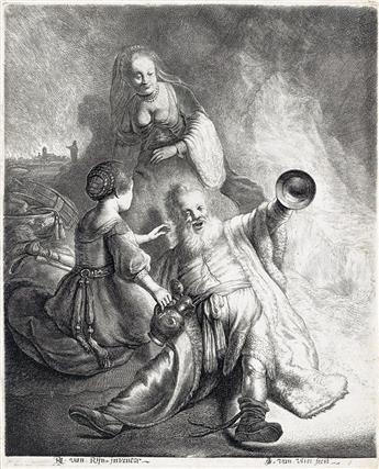 JAN GEORG VAN VLIET (after Rembrandt) Lot and his Daughters